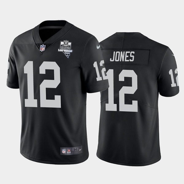 Men's Las Vegas Raiders #12 Zay Jones Black NFL 2020 Inaugural Season Vapor Limited Stitched Jersey